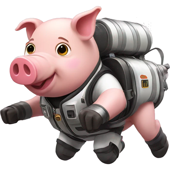 Pig jetpack emoji