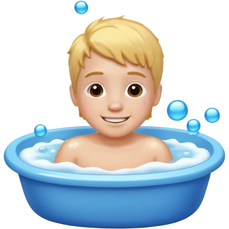 white kid taking bath emoji