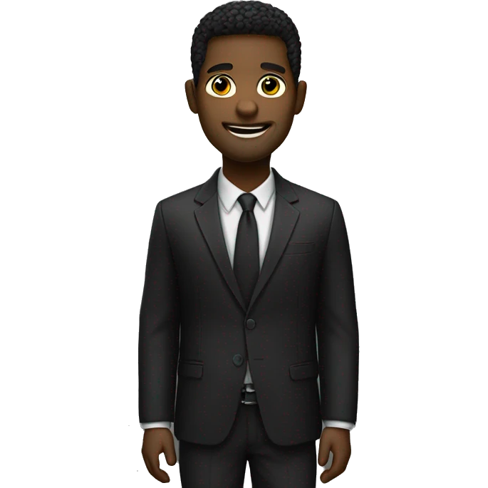 um homem em pe com terno preto emoji