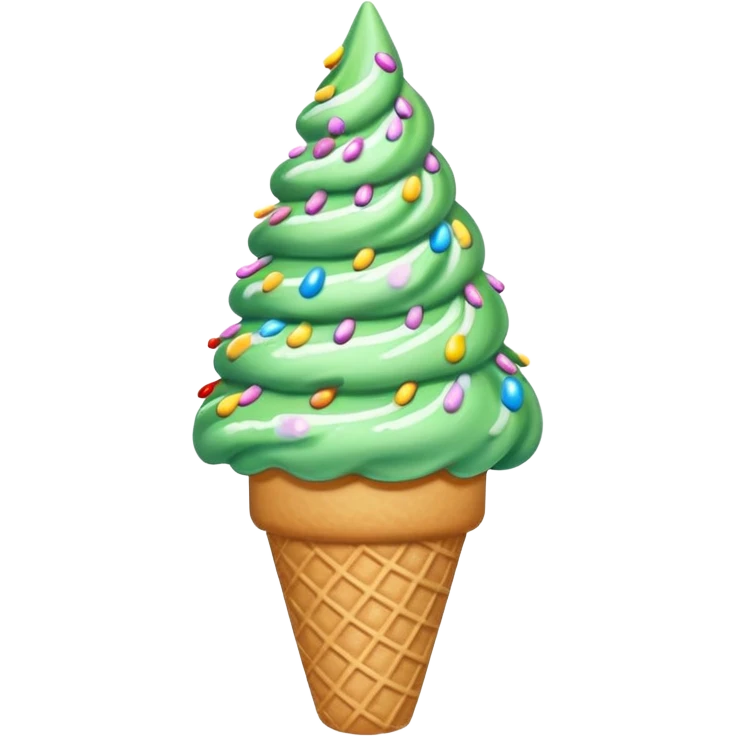 Ice cream cone Christmas tree emoji