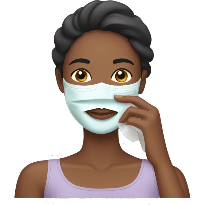 Woman applying skincare face mask emoji