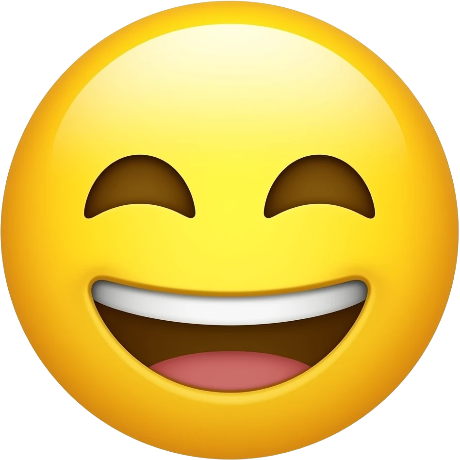 Сгенерируй желтый смайлик, улыбается emoji