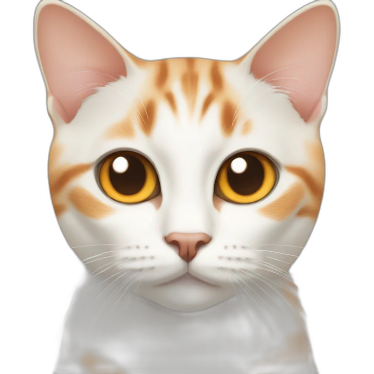 Face only of a White cream with large orange markings British short hair cat emoji