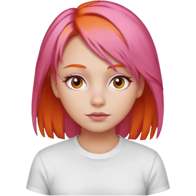 Pinkorangewhite girl emoji