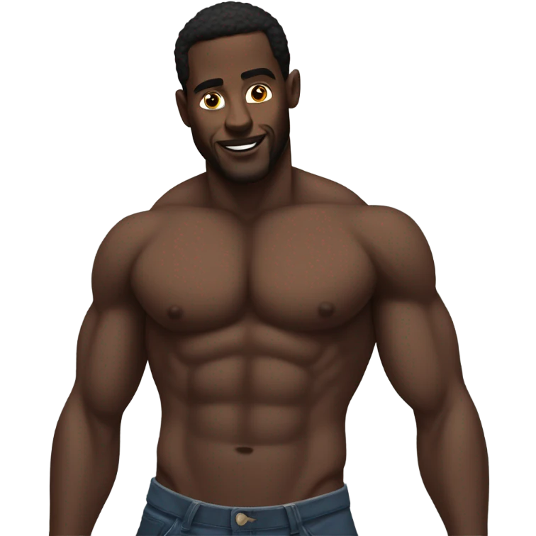 Black guy Jacked torso emoji