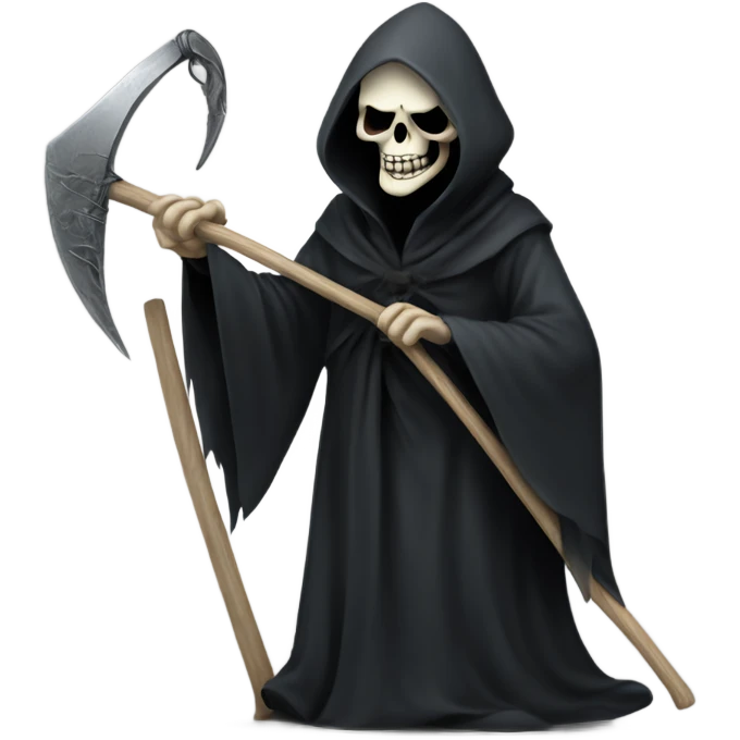 a grim reaper smiling with a scythe emoji
