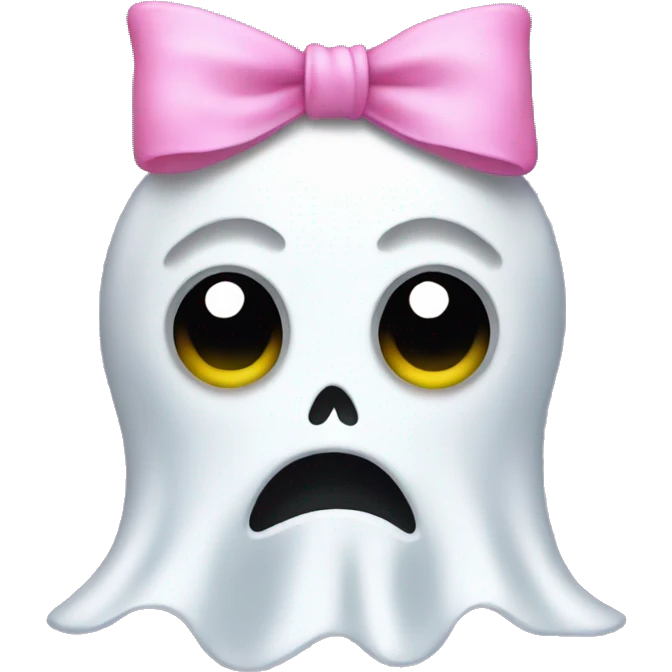 Ghost with a pink bow emoji
