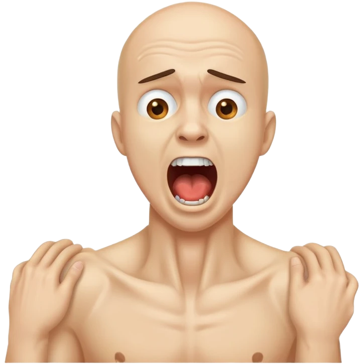 Guy holding neck screaming emoji