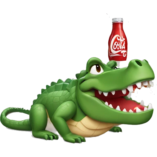 crocodile with a coke in his hand emoji