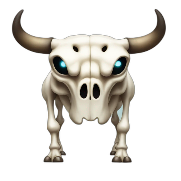 bull fit skeleton with glowing eye emoji