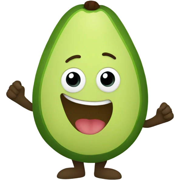 happy avocado with hands up emoji