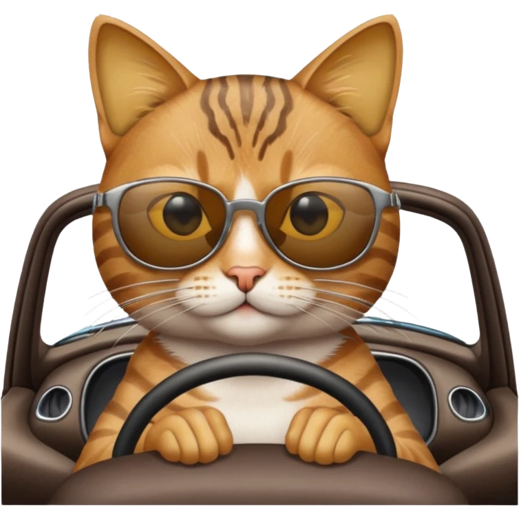A cat driving a car emoji
