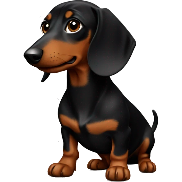 Black with brown Dachshund  emoji