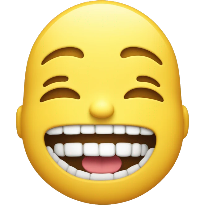 Smiling emoji with yellow bone in it’s mouth  emoji