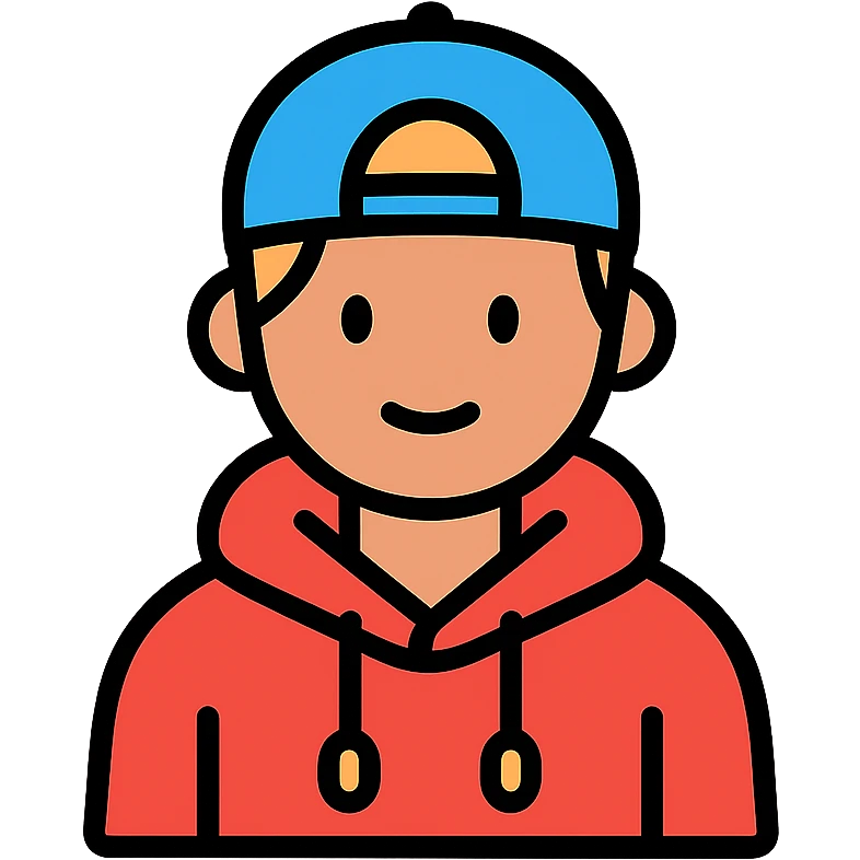 Colorful icon of person in casual street style emoji