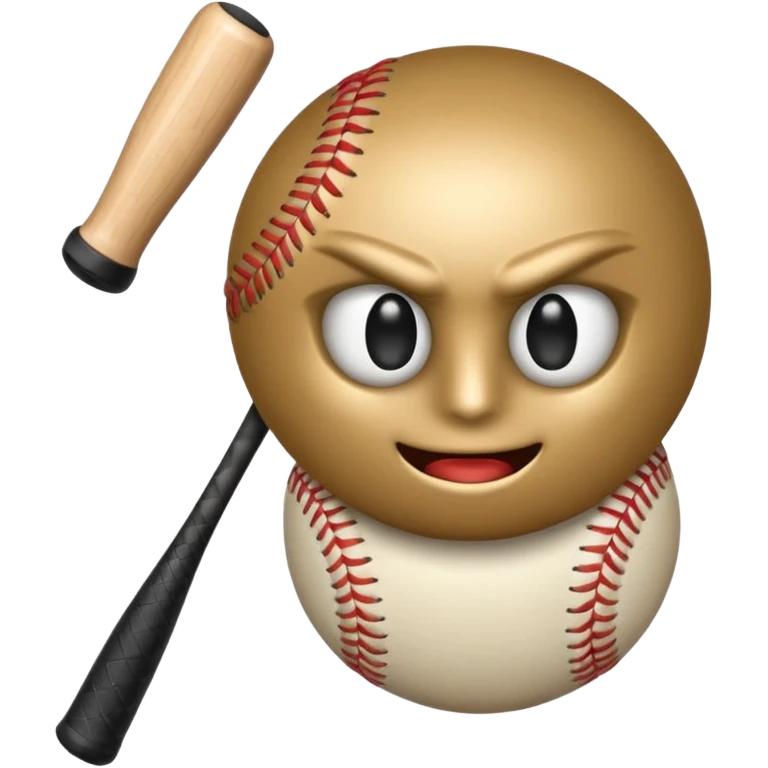a Bomb emoji holding a baseball bat with money sign eyes emoji