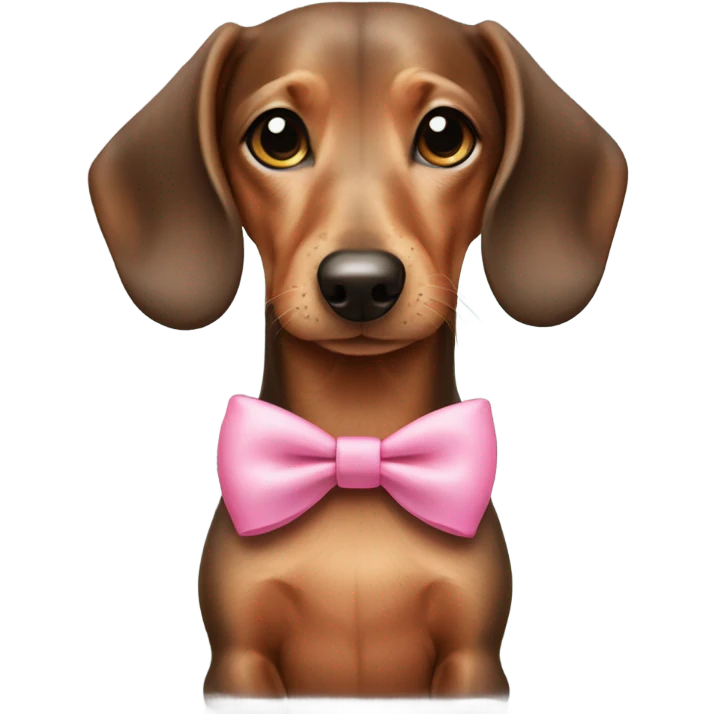 cute little daschund with a pink bow emoji