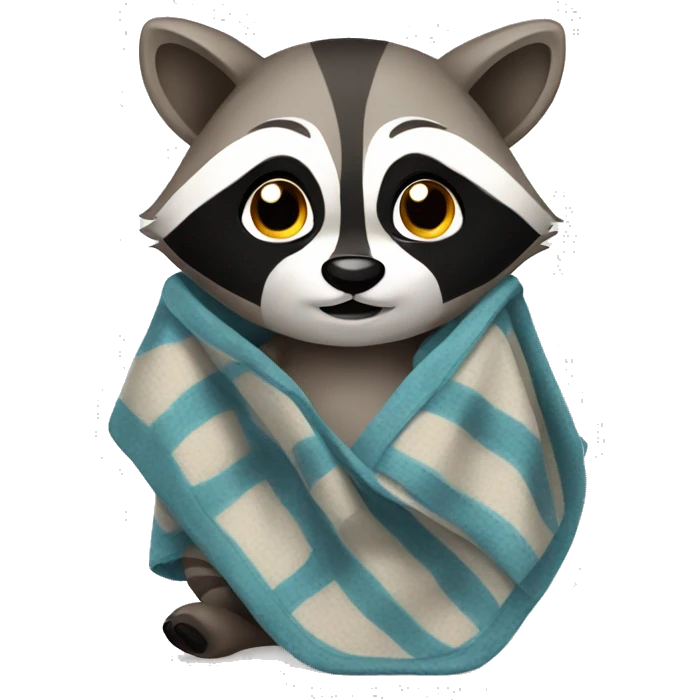 raccoon with blanket emoji