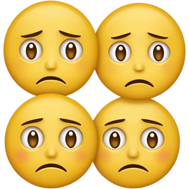 two emojis not happy stuck together no pink cheeks only two  emoji