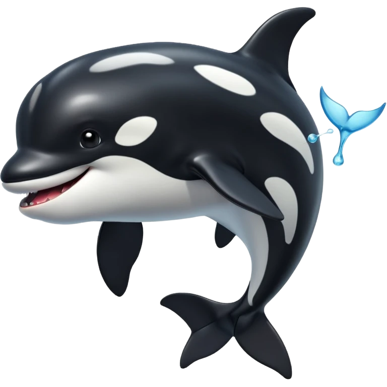 3d Cartoon orca with a tick to show when something has been completed emoji