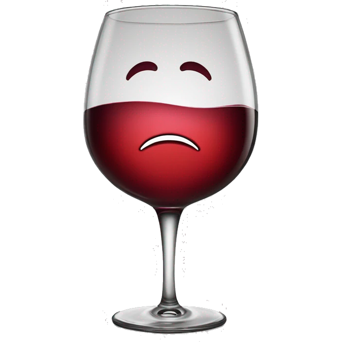 Verre de vin avec un bisous emoji