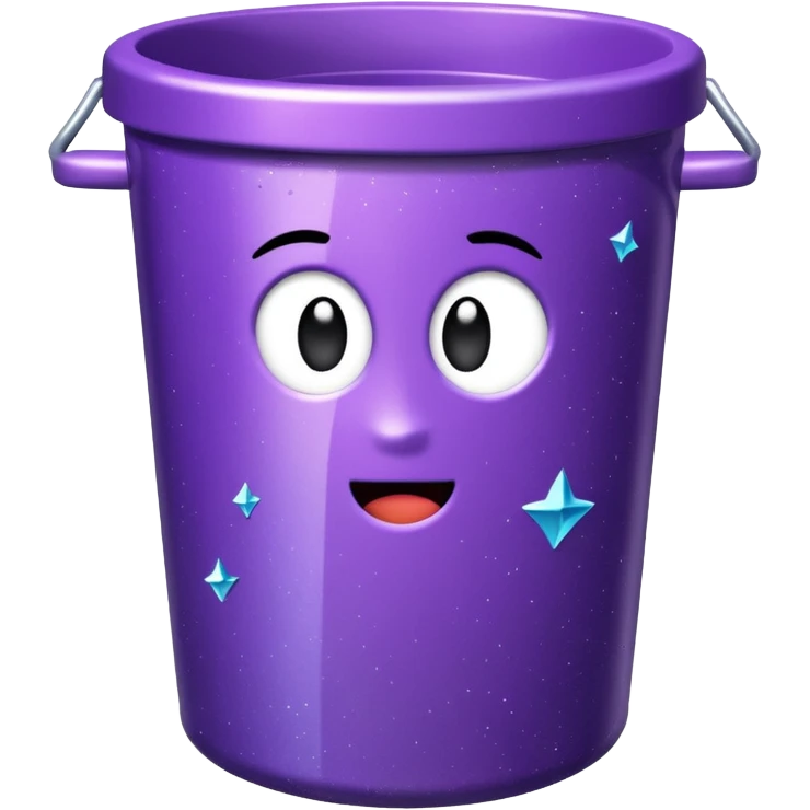 Glitter Purple and Cian rubbish bin emoji