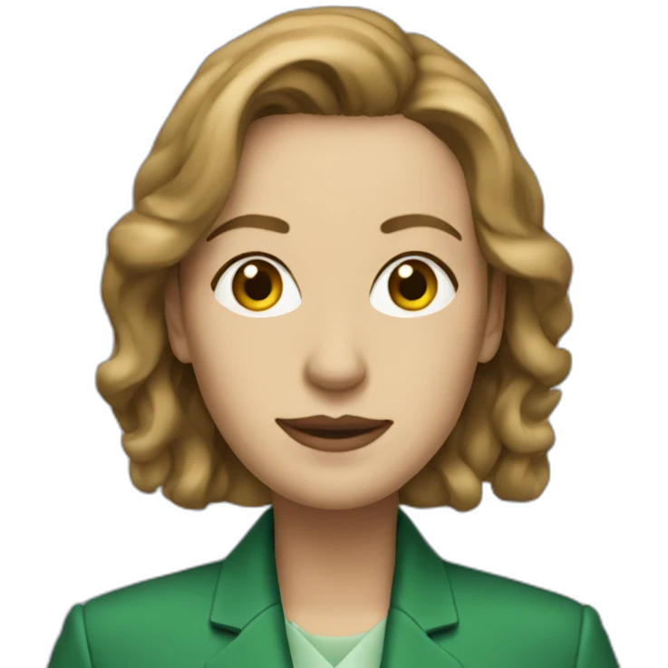 Myriam Bregman with green suit jacket emoji