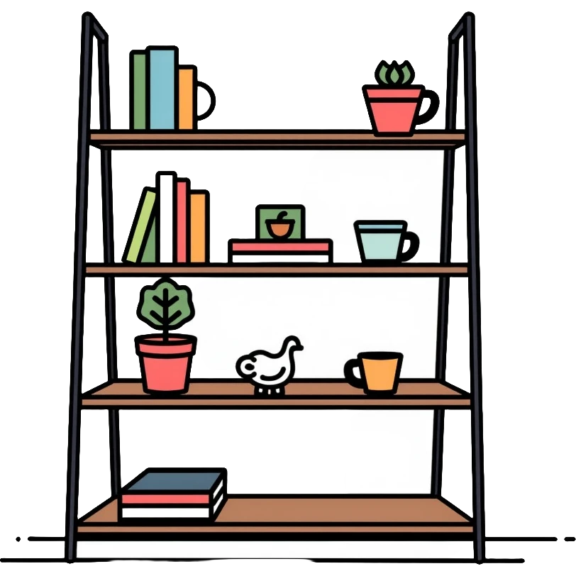 Modern minimalist shelving unit emoji