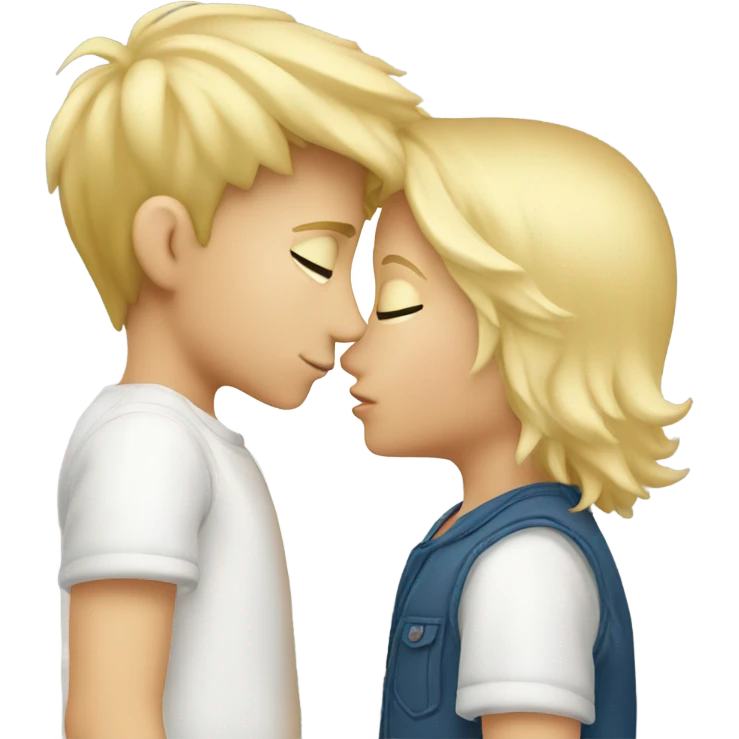 Blonde boy kissing blonde boy emoji