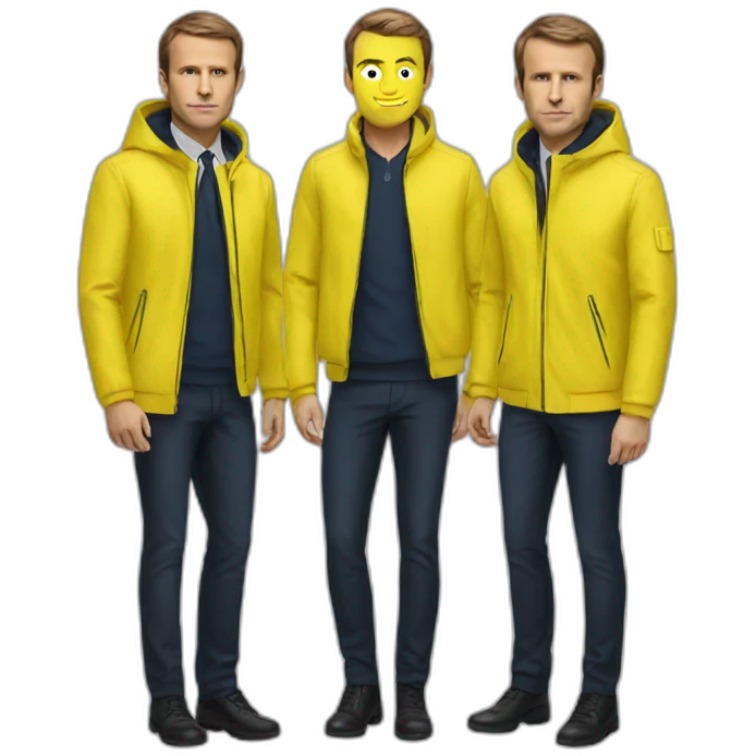 Macron in yellow jacket emoji