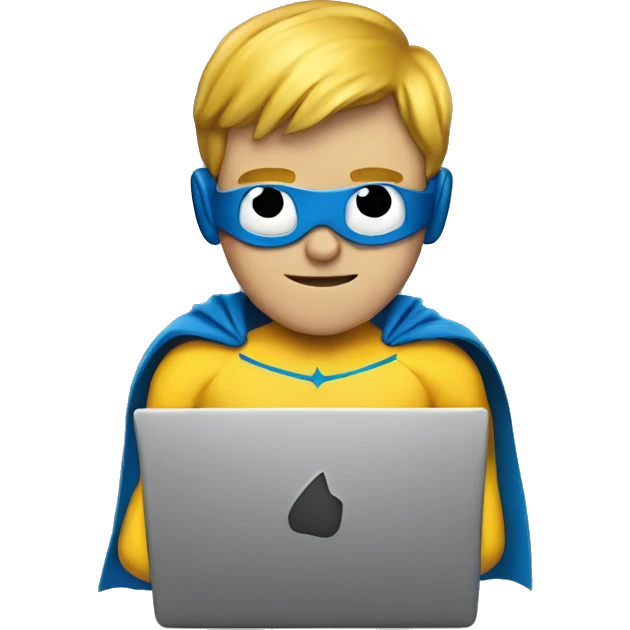 superhero at the laptop emoji