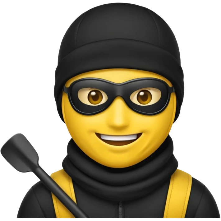 Create an emoji wearing a black ski mask emoji