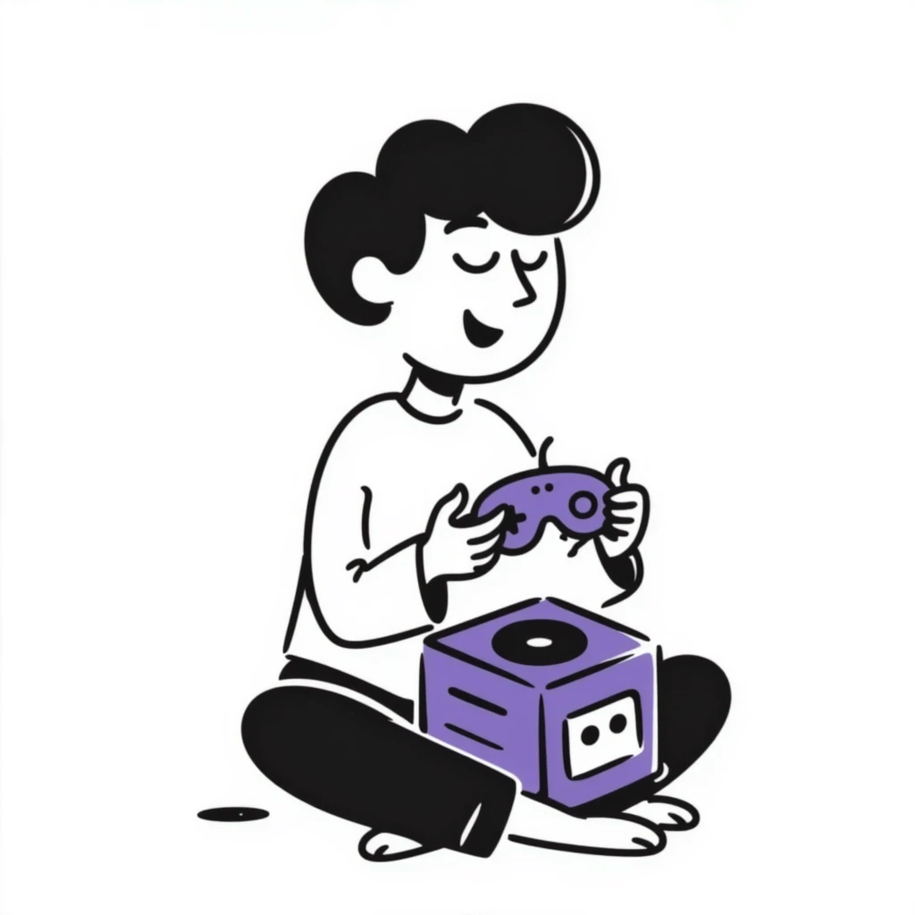 a person play with the gamecube emoji
