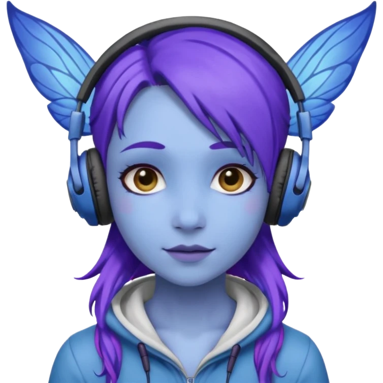 fairy blue purple headphones emoji