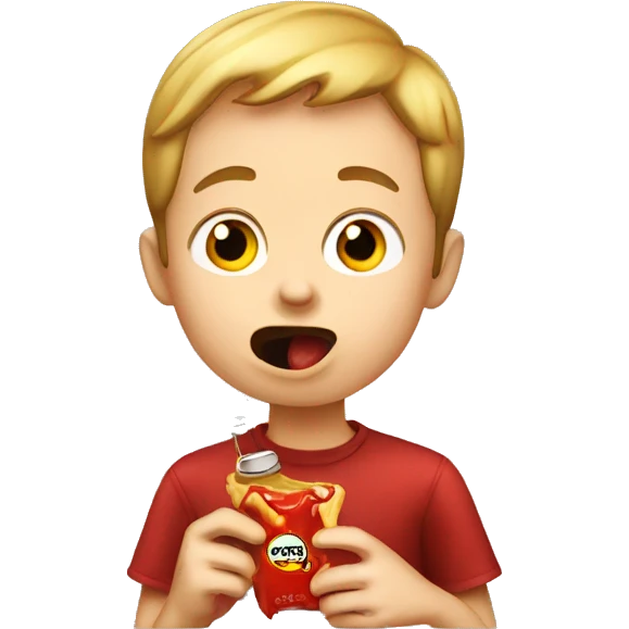 boy eating ketchup emoji
