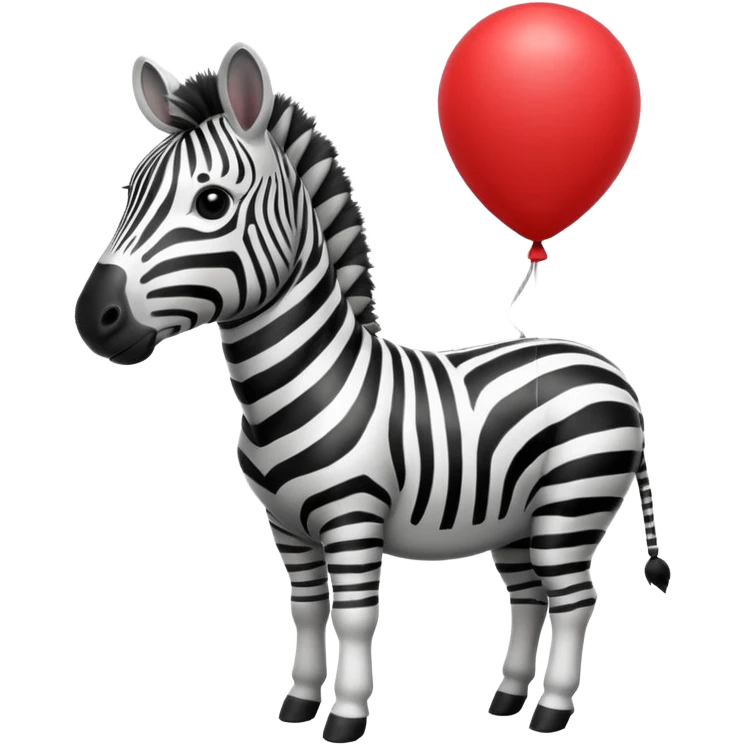 zebra with red balloon emoji