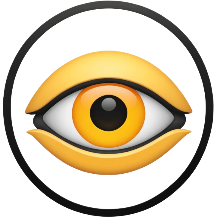 iOS emoji, minimal eye symbol, circle with dot, flat emoji