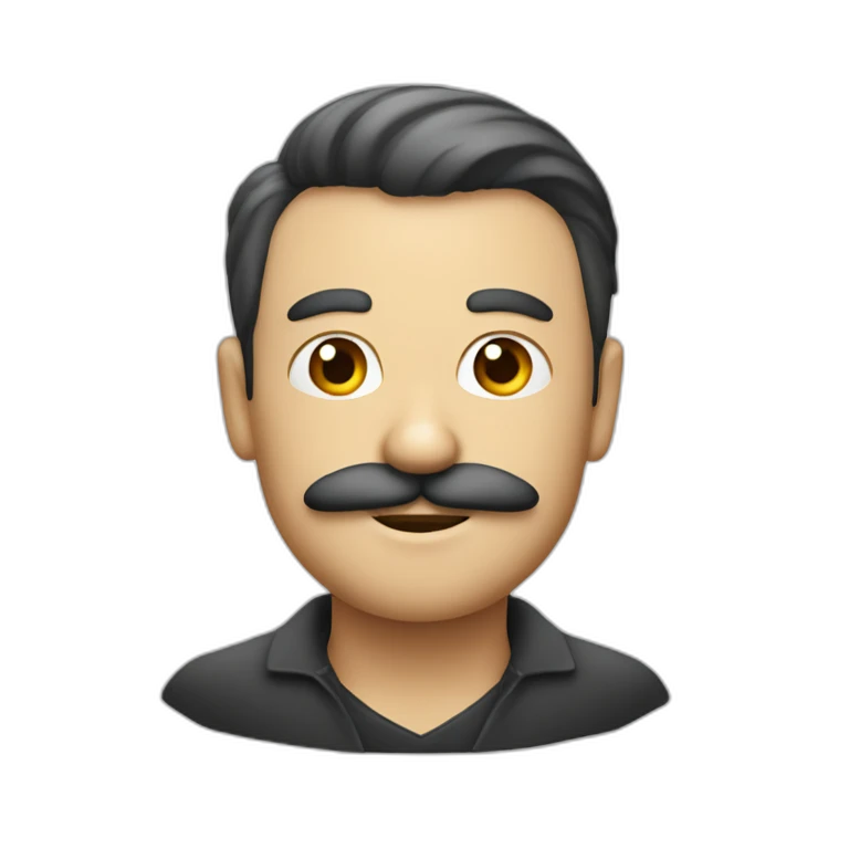 Homme blanc avec une petite moustache carré emoji