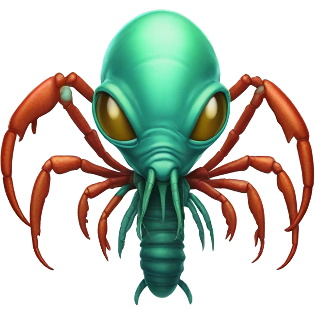 a alien male humman hybrid lobster alien full front view emoji