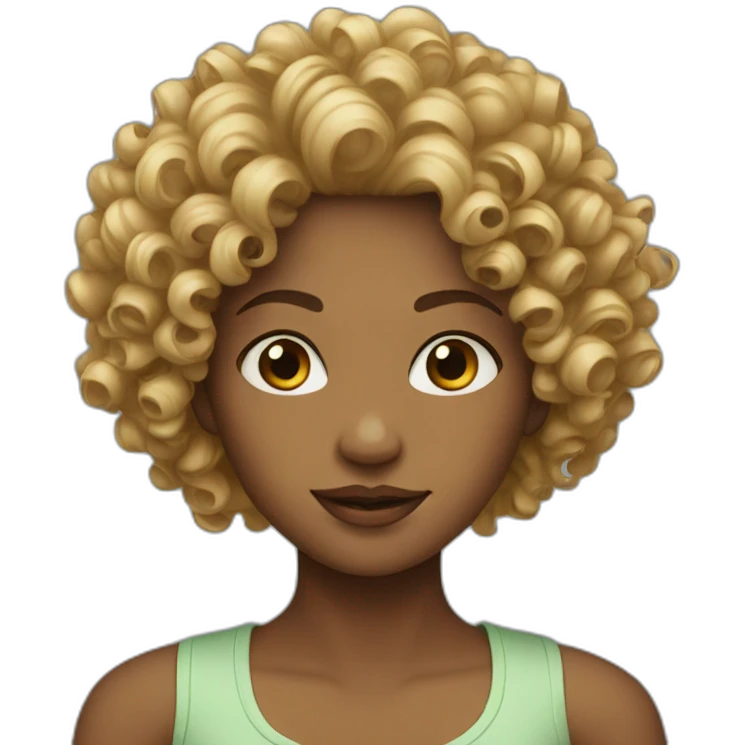 Women curly emoji