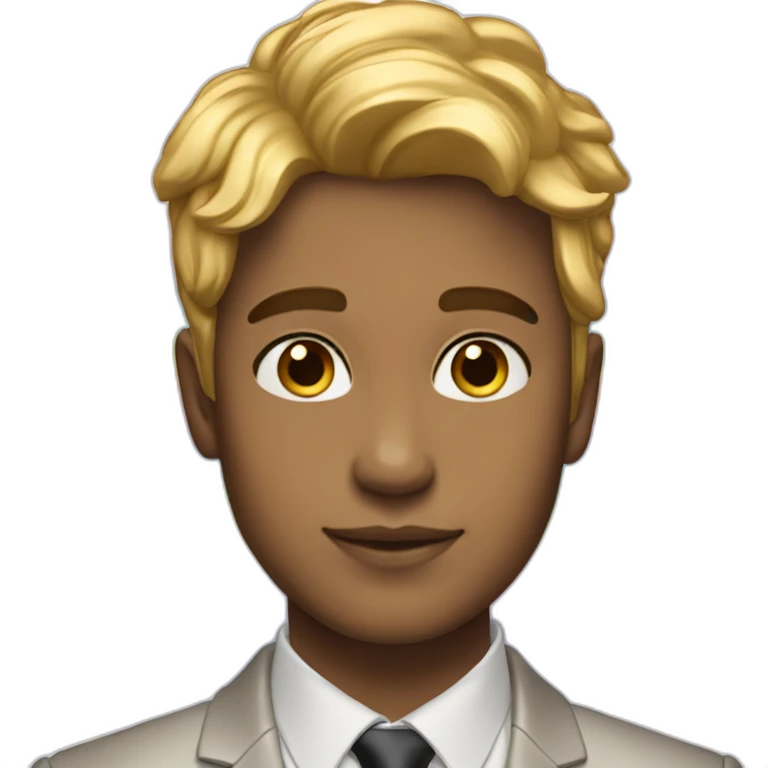 Posh-boy-with-golden-suit-and-blue-eyes-and-rainbow-unicorn-hair emoji