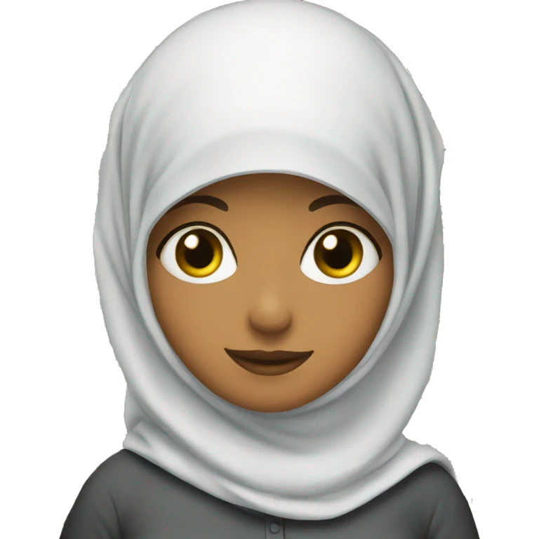 girl in hijab with book emoji