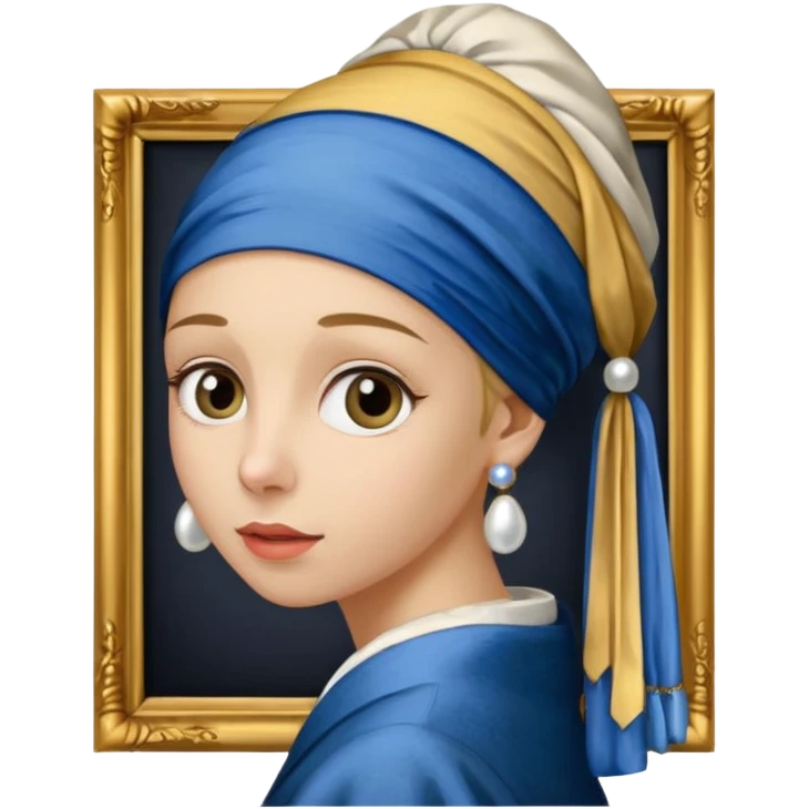 Girl with a Pearl Earring painting with frames emoji