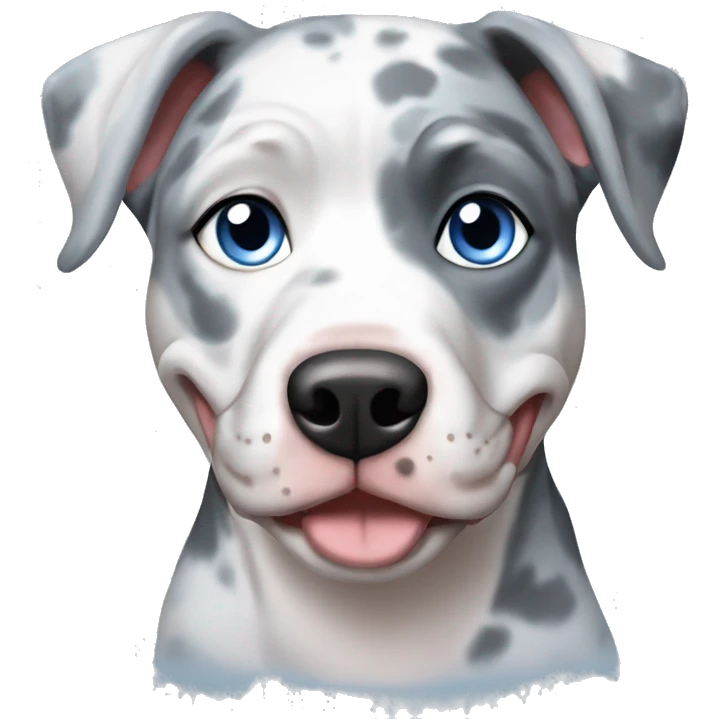 Blue Merle pitbull with blue eyes emoji