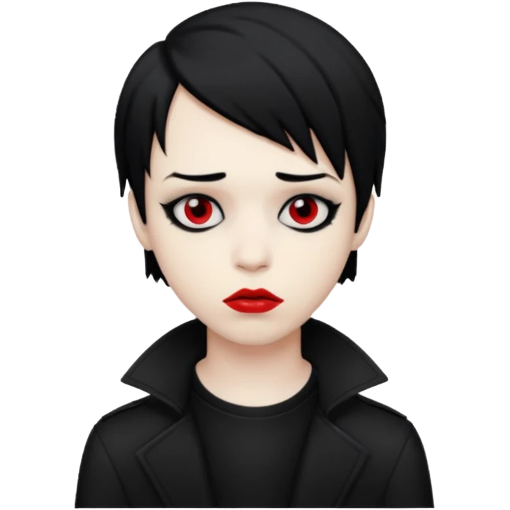 Emo boy with red lipstick  emoji