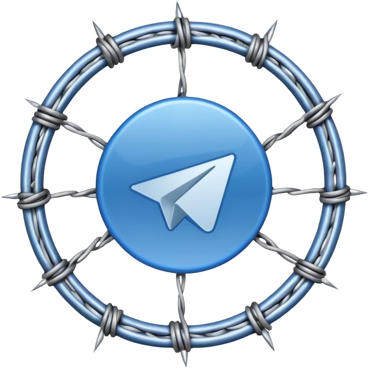 сделав мне галочку телеграм которая обведена в колючий круг синий круг вот как круг к которому прикрепили шипы emoji