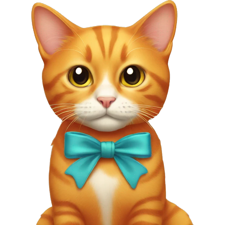 orange cat with bow emoji