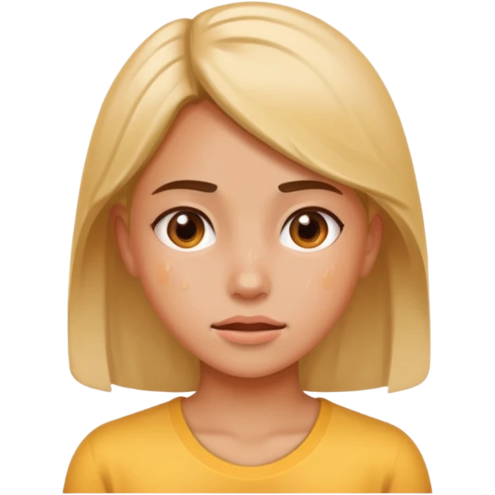 girl sweating emoji