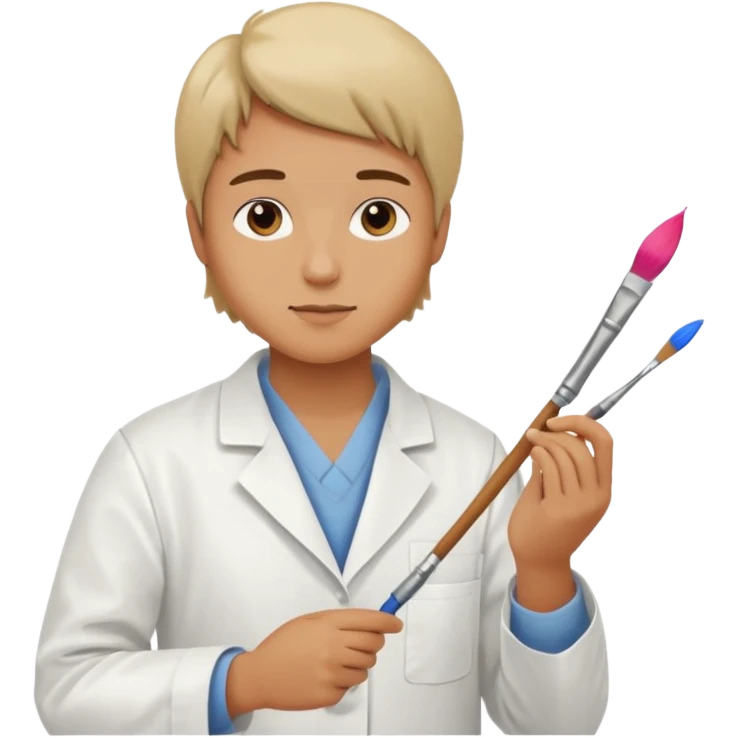 person restoring old painting. emoji