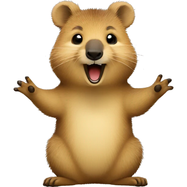 Quokka with open arms for hug emoji